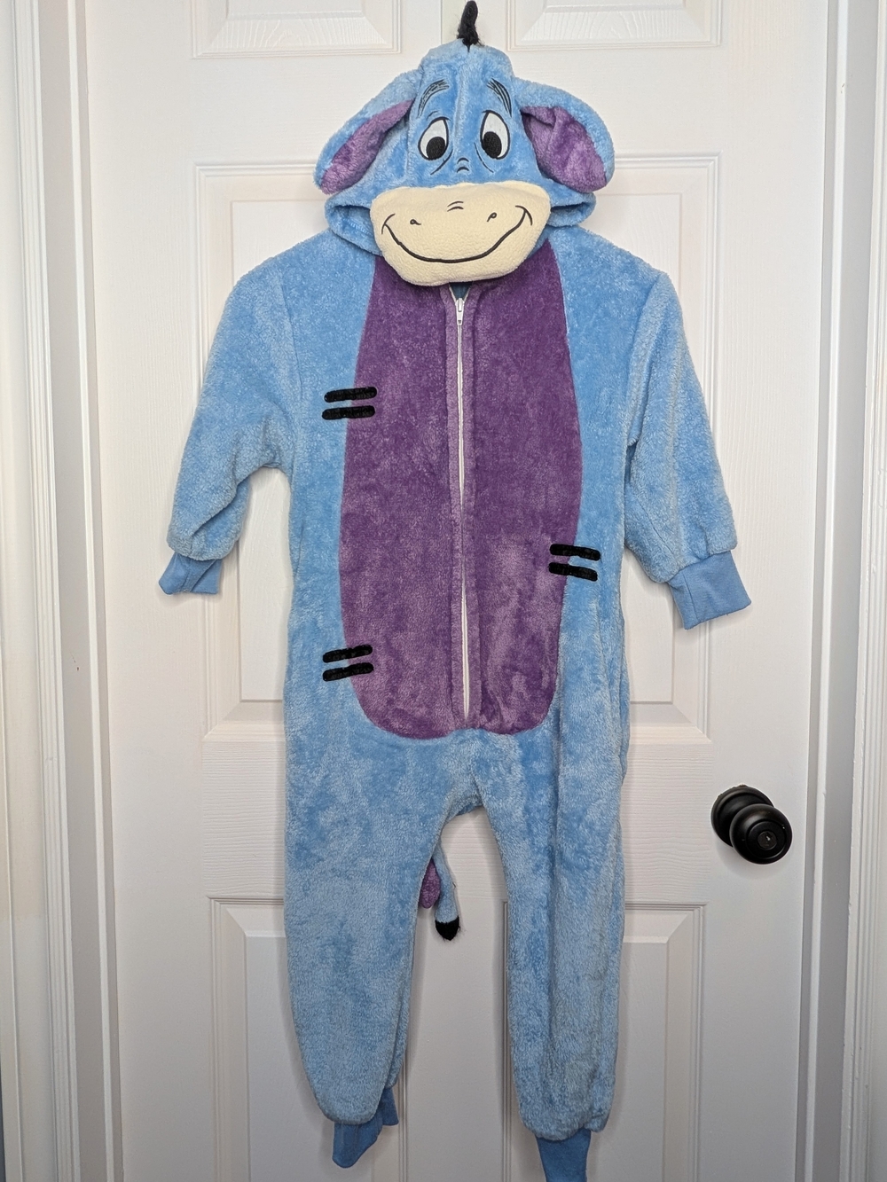 Eeyore Halloween Costume Kids Fleece Hooded Onesie Blue Purple Size 5/6